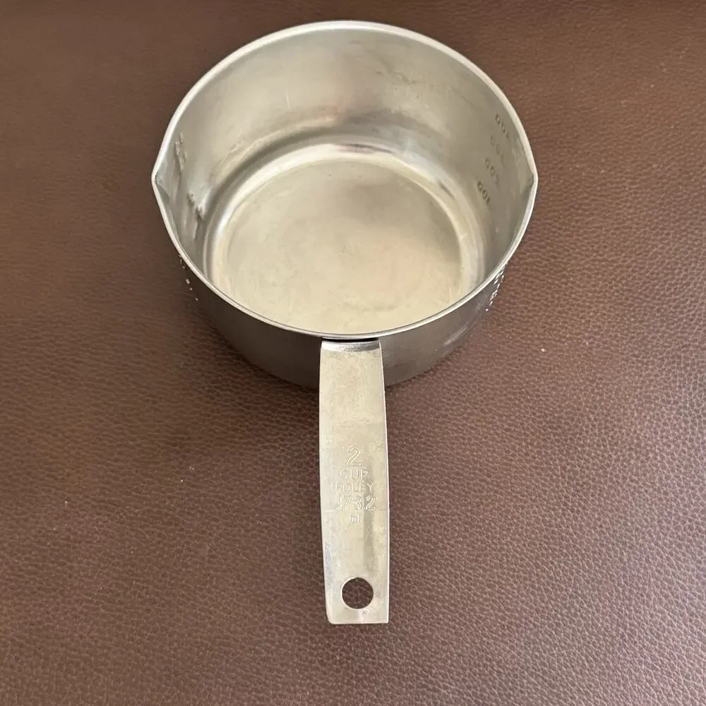 Vintage Foley Stainless Steel 2 Cup Measuring Cup Pour Spout Handle USA